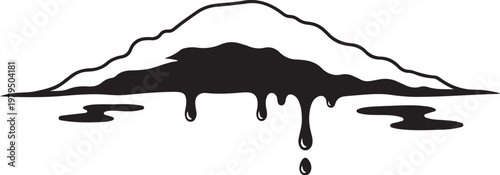 Black paint dripping from mountain shape