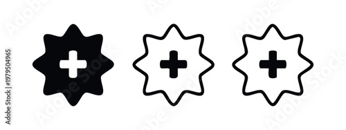 Star icons with plus symbol for adding or favoriting items