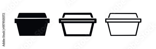 Takeaway food container and storage tub icons for delivery services