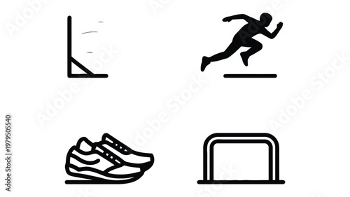 Sports Icon Collection: A set of sports icons showcasing various athletic endeavors, perfectly suited for conveying themes of activity, competition, and healthy living.