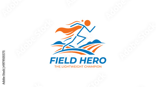Field Hero Logo Featuring a Stick Figure Superhero