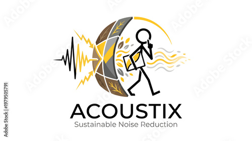 Acoustix Logo Sustainable Noise Reduction Concept