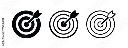 Business Goal Target and Arrow Icons Set