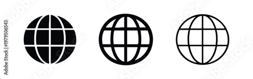 Global Network Globe Icons representing Earth World and Internet Communication