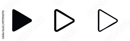 Play Button Triangle Icons for Media Player Interface