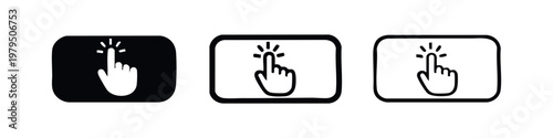Hand Click Cursor Icons on Button for Call to Action