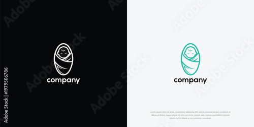 Minimalist Baby Swaddle Logo Design