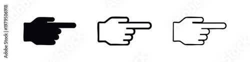 Hand Pointing Right Direction Gesture Icons Set