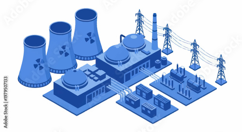 Nuclear Power Plant Industrial Energy Production Facility.
