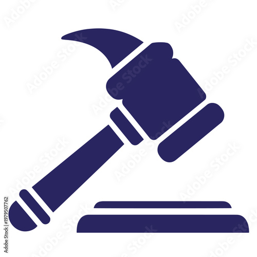 Dark blue gavel and sound block judicial symbol court