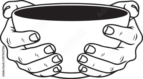 Hands holding a cup