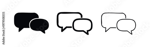 Rounded rectangle speech bubble icons for conversation and chat interfaces