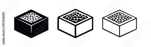 Masu Wooden Box with Beans Icon Set for Setsubun Festival