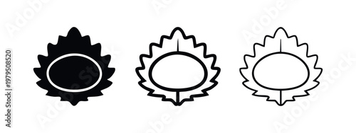 Japanese Sakuramochi Cherry Leaf Rice Cake Icon Set