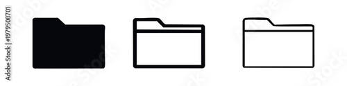 Simple Closed Document Folder File Icon Set