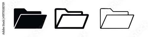 Simple Open Document Folder File Icon Set