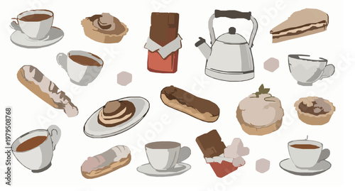 Playful cat breeds assortment with Persian Siamese Sphynx Bengal and tabby dynamic flat vector illustration