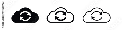 Cloud Data Sync and Refresh Icon Set