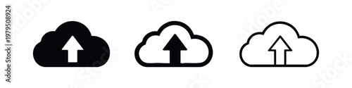 Cloud Storage Data Upload Symbol Set