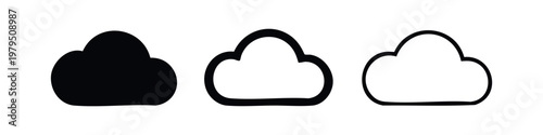 Simple Cloud Computing and Storage Icon Set