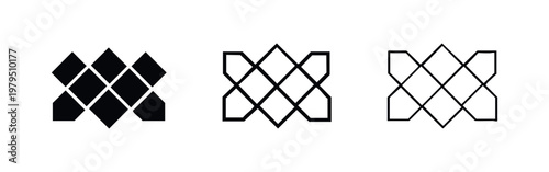 Abstract Mesh Lattice Pattern Icon Set for Geometric Background Design