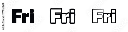 Friday Fri Abbreviation Word Icons for Planners and Calendars