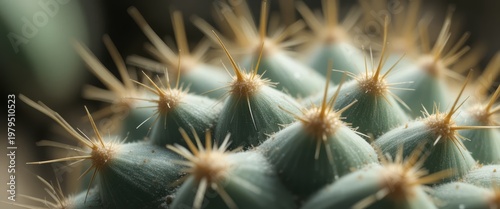 Close-Up View of Unique Cactus with Spines and Textures Highlighting Natural Beauty