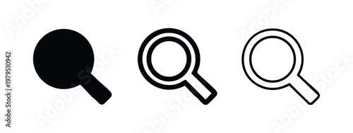 Doodle Style Magnifying Glass Search Icon Collection for Exploration