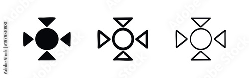 Navigation Directional Arrow Icons in Hand Drawn Sketch Style