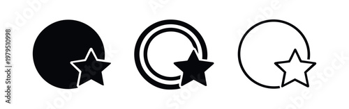 Favorite Rating Star Icons in Circle for Rating and Bookmark UI