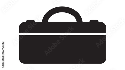 Black briefcase isolated flat design vector illustration for business and success
