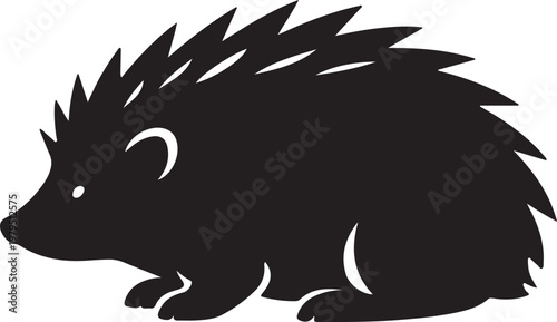 Minimalist Hedgehog Silhouette - Isolated Vector Illustration.