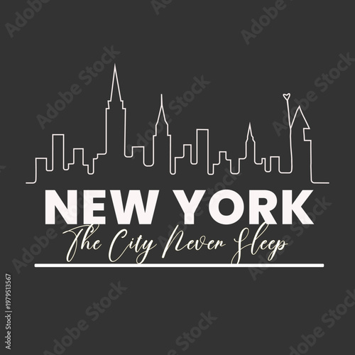 New York City Vintage Typography T Shirt Design with Urban Street Style Graphic