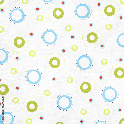 Modern geometric circle pattern with rings and dotted accents, clean white textured background, ideal for contemporary design, branding, wallpapers, and abstract art.
