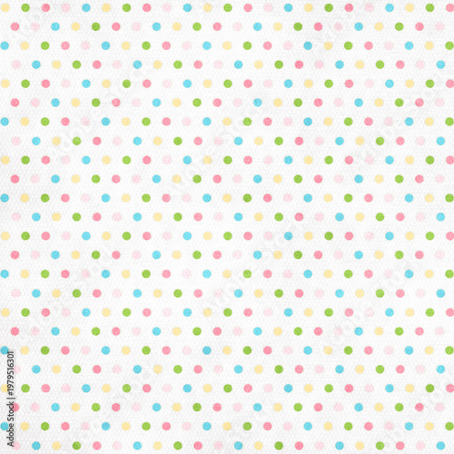Soft pastel polka dot pattern with multicolor dots on light background, delicate and playful style perfect for kids designs, fabric prints, and cheerful layouts.