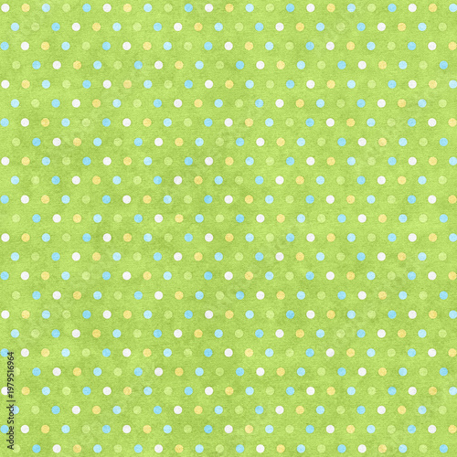 Bright green textured background with small white polka dots, bold and fresh minimal design perfect for textiles, packaging, wallpapers, and modern visuals.