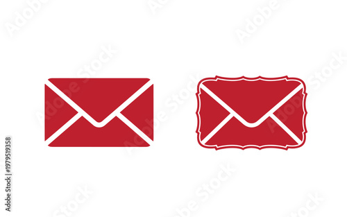 Red envelope sealed and unsealed, on white background