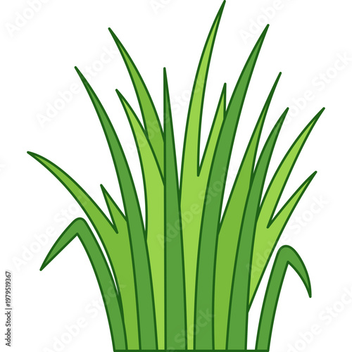 Green Grass Clump Vector Illustration