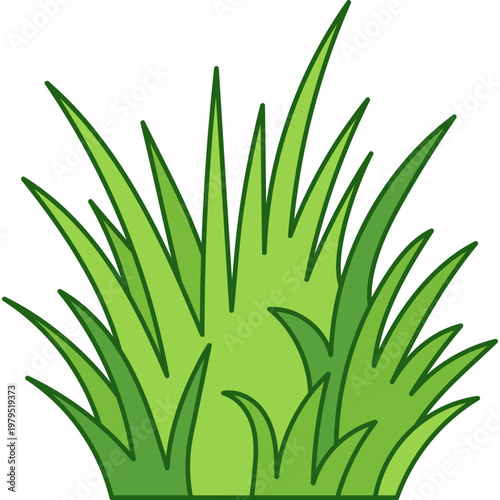 Cartoon Green Grass Clipart Illustration
