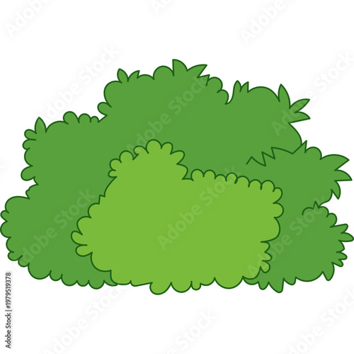 Green Bush Cartoon Illustration