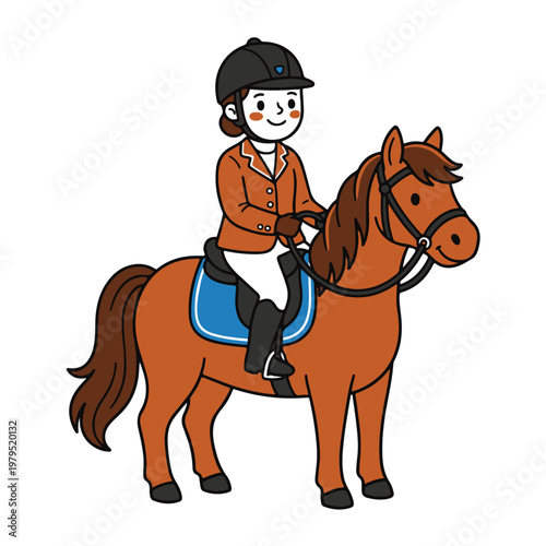 Woman Riding Brown Horse Equestrian Sports.