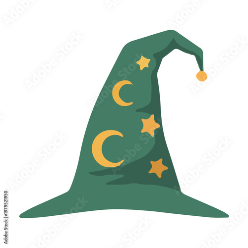 Green Magic Wizard Hat Illustration