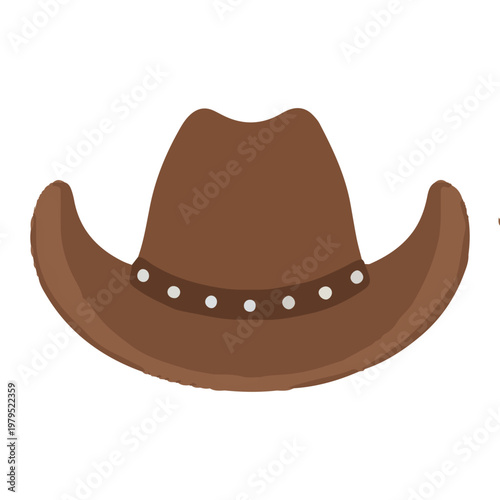 Brown Cowboy Hat Illustration Icon