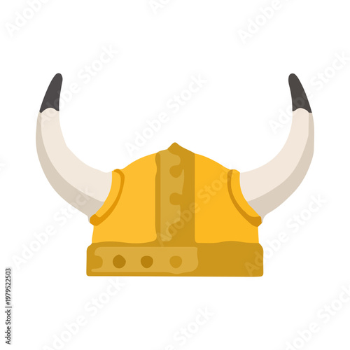 Golden Viking Warrior Horned Helmet
