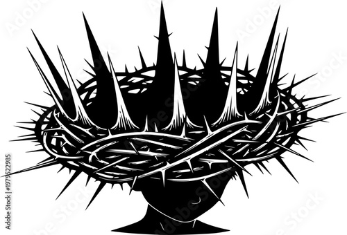 Heavy Crown Silhouette Megalomania Authority Obsession Power Struggle Psychology Vector