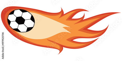 炎をまとったサッカーボールのイラスト