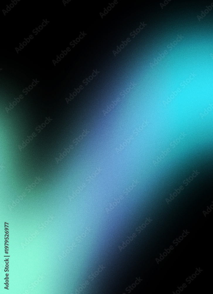 Fototapeta premium Futuristic abstract gradient background with flowing neon blue and green glowing light waves on dark backdrop.