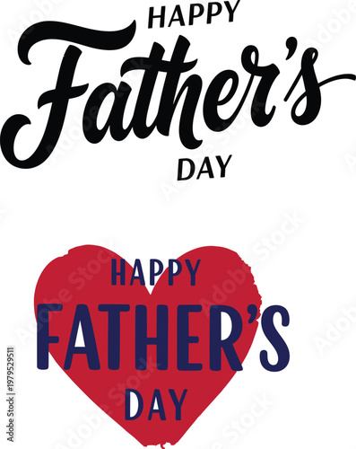 Happy father's day greeting with heart illustration