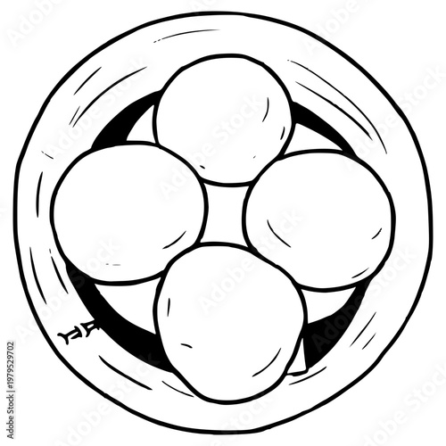 pao illustration hand drawn outline vector