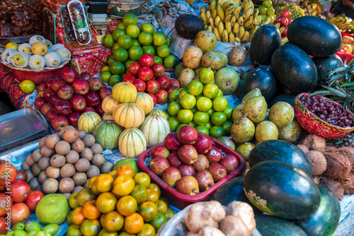 Close-up of fruit store in a local market at Kolkata